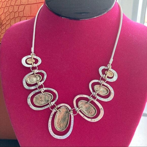 TAKOBIA Two Toned Silver and Gold  Tone Necklace NWT - Picture 2 of 4